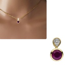 Anhänger 333 echt Gold Rubin