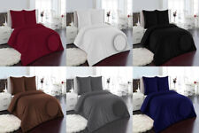 Bettwäsche 140x200 155x220 200x200 Damast Bettbezug Bettgarnitur Uni 2tlg 3tlg