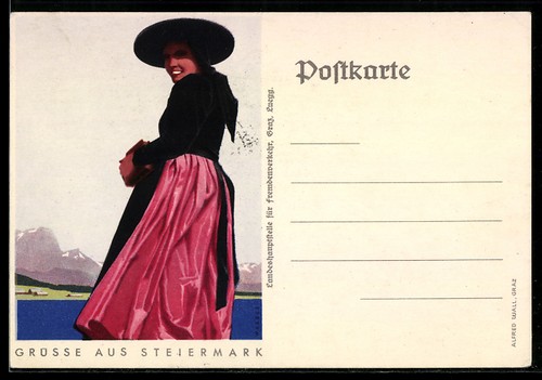 Ansichtskarte bildnis einer - ansichtskarte,