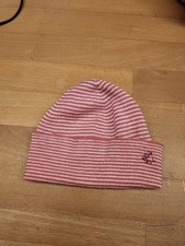Mütze Kinder Petit Bateau 47/49 Rosa Weiß Geringelt 57% Wolle 43% Baumwolle 7-9M