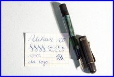 ca. 1935 PELIKAN 100 Kolben FÜLLER in GRÜN marmoriert mit harter EF Gold Feder