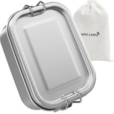 Edelstahl Lunchbox eckig auslaufsicher Metall Brotdose Vesperdose Brotbox Dose