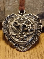 Oktoberfest Trachten Halskette Edelweiß Herz am 60 Cm Band Deutsche Kultur