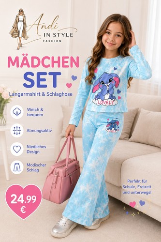 Mädchen set mit schlaghose - mädchen,
