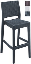 Outdoor Barhocker JAMAICA Kunststoff, Design Rattan Optik, Hocker Sitzhöhe 75 cm