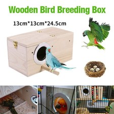 Holzkäfig Haus Zuchtkasten Nest für Vogel Papagei Sittich Nistkasten Sittich NEU