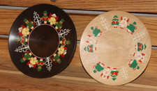 Seltene Holzteller Wandteller Erzgebirge DDR Expertic Volkskunst Weihnacht 18cm