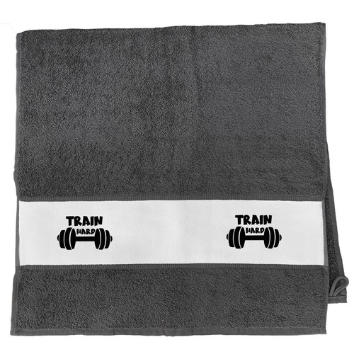 Handtuch train hard hantel - train,