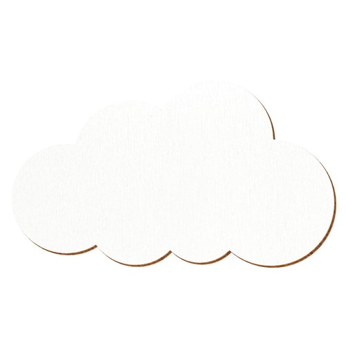Holz wolken weiß 1 10cm - weiß, 1-10cm