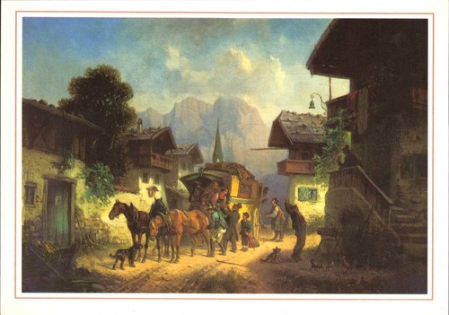Postkarte ankunft der - postkarte, «ankunft