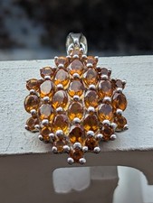 Harry Ivens Anhänger 925 Silber mit tollen leuchtenden orangenen Edelsteinen