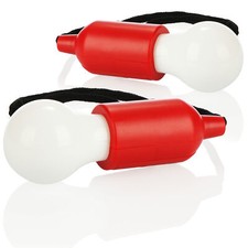 2x LED Hängelampe mit Zugschalter, batteriebetriebene Hängeleuchte, rot