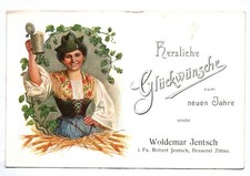 Reklame Ak Neujahr Glückwünsche Jentsch Brauerei Zittau