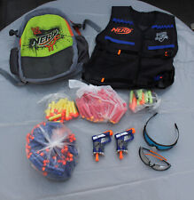 NERF KONVOLUT Jolt Gun Darts Pfeile N-Strike Elite Weste Schutzbrille Rucksack