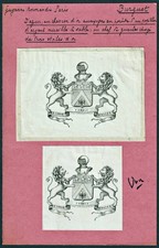 Burguet architect Bordeaux ex-libris blason Wappen armorial bookplate Exlibris