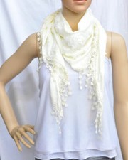 Tuch Schal Stola Halstuch Schals Fransen Faltens​chal Baumwolle Dreiecktuch NEU