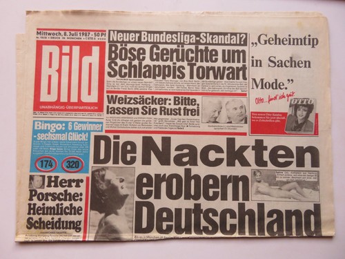 Bild zeitung vom 1987 - zeitung,