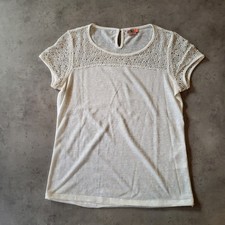 Only Weekend Wardrobe T-Shirt Lena Lace Gr. L Rundhals mit Spitze Knopf hinten