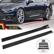 86,6" Glanz Schwarz Sideskirts Seitenschweller für Audi A3 A4 S6 A6 S-Line 4G C7