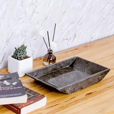 Schale aus Marmor 30 x 18 x 4cm anthrazit eckig Naturstein Schale wohnfreuden