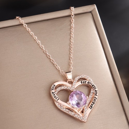Rosegold doppel herz halskette - doppel,