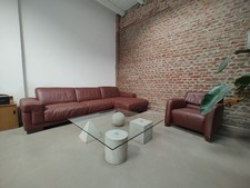 Hochwertiges Natuzzi Leder Sofa Couch Rotbraun Sessel Eck Couch  inkl. Lieferung