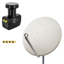 PremiumX SAT Anlage 100cm Satellitenschüssel ALU Antenne Offset Spiegel Twin LNB