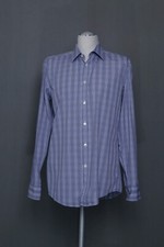 180 B66 HUGO BOSS Hemd KW 42 Gr. L  weiß blau kariert Langarm Stretch SLIM FIT