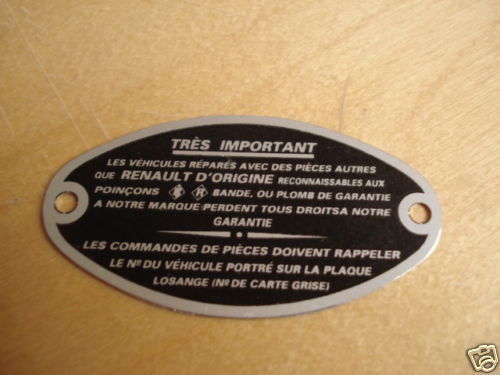 Typenschild renault schild - renault,