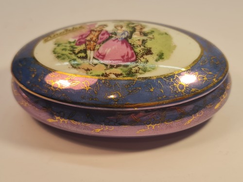 Vintage kleine blaue ovale