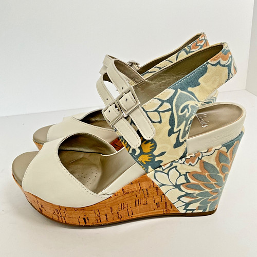 Clarks sandalen weiß - weiß, leder