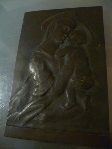 Bronzetafel madonna mit - bronzetafel-madonna, kind