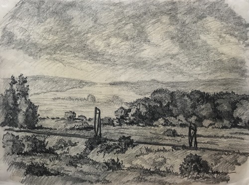 Zeichnung weite landschaft - zeichnung,