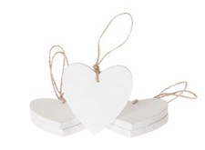 2 Stk Holzherz weiss 15cm