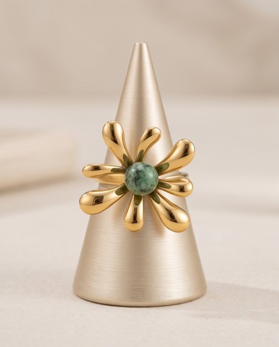 Edelstahl ring 18k vergoldet - ring,