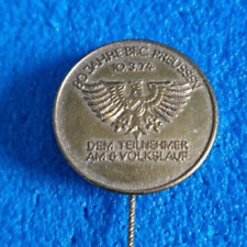 Anstecknadel 80 Jahre BFC Preußen 10.3.1974 Dem Teilnehmer am 6.Volkslauf Berlin