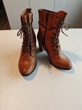 Mustang Stiefel 36 Hellbraun Sehr Guter Zustand Keilabsatz Lederschuhe Boots