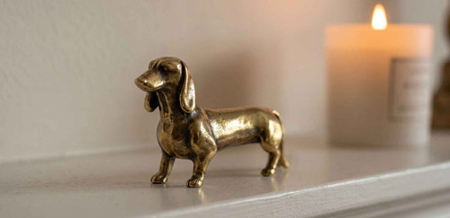 Messing dackel figur hund - dackel,