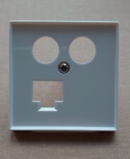 Homeway Abdeckung 1 x RJ45, 2 x TV reinweiß glänzend - HW-Z0LRWG55V1