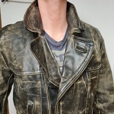 Vintage Motorrad leder jacke