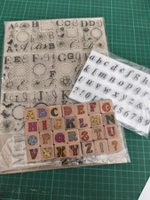 Motivstempel-Konvolut Alphabete, Clear- & Rubberstamps, diverse Hersteller