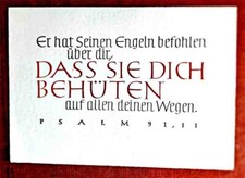 Alte Postkarte Lesezeichen Bibel, Psalm 91, 11  Er hat seinen Engeln befohlen