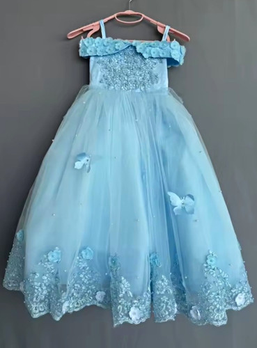 Mädchen festkleid blau - mädchen,