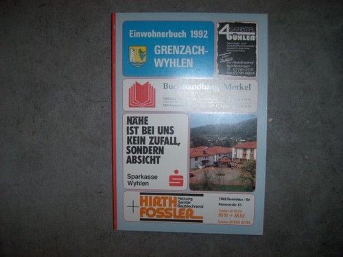 Grenzach wyhlen einwohnerbuch - grenzach-wyhlen,,