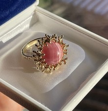 8,79g Designer Gold Ring 585 Rosa Rhodochrosit 10,00 Ct feine Juwelierarbeit 14k