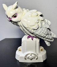 Porzellan, Figur, Katzhütte, Eule, bemalt, selten, top, Art Deco