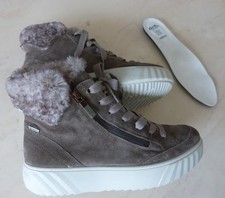 Ara Winter Sneaker Bootie Velours Schnürschuhe Taupe gefüttert Gore-Tex- Gr. 7 H
