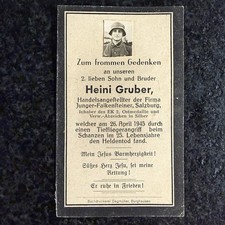 Sterbebild Schanzen 26.4.1945 Tieffliegerangriff