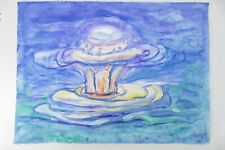 Wilhelm Klußmann Aquarell 1995 sig. Atomschlag 48x65cm N-1439