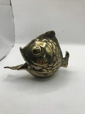 Vintage Messing Fisch Aschenbecher 16 cm Länge